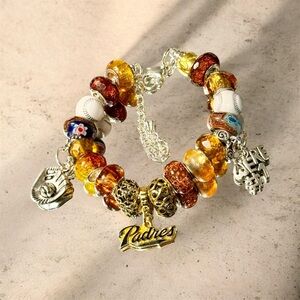 San Diego Padres Beaded Charm Bead Bracelet